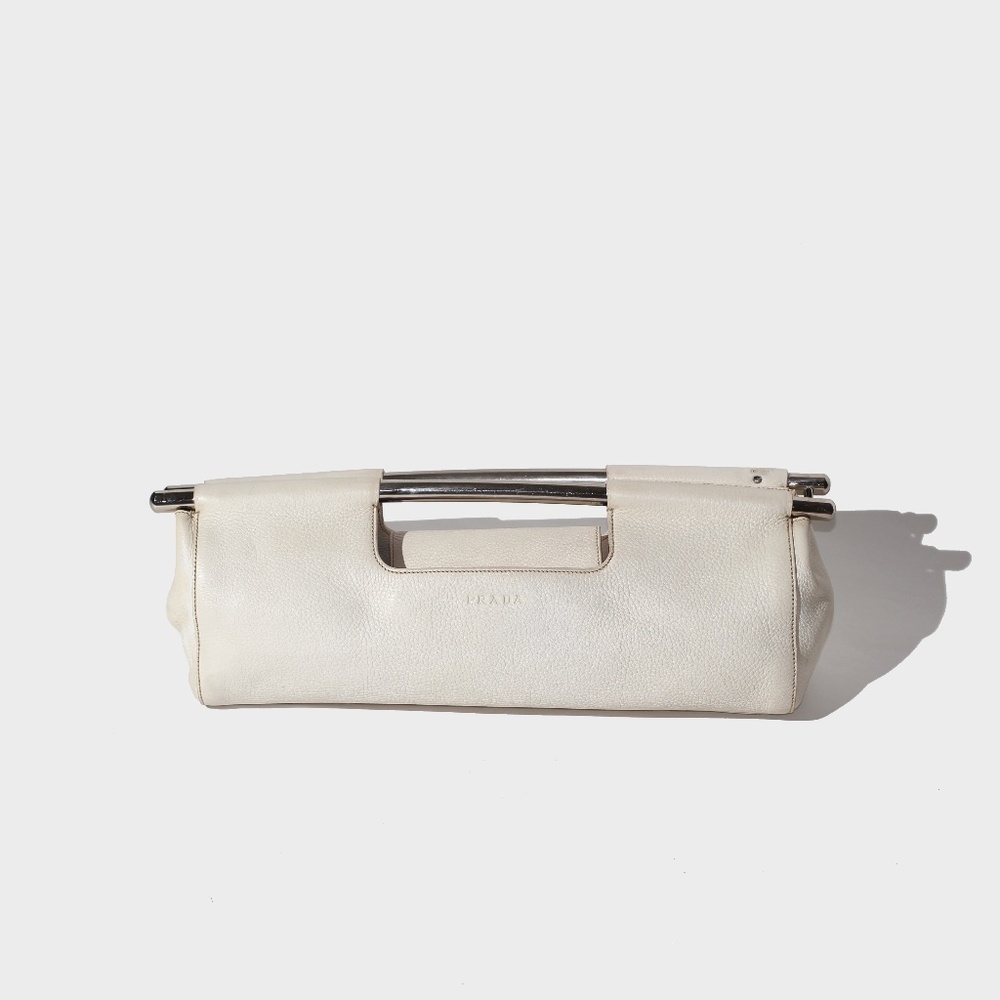 prada vitello daino metal top handle clutch (2003)